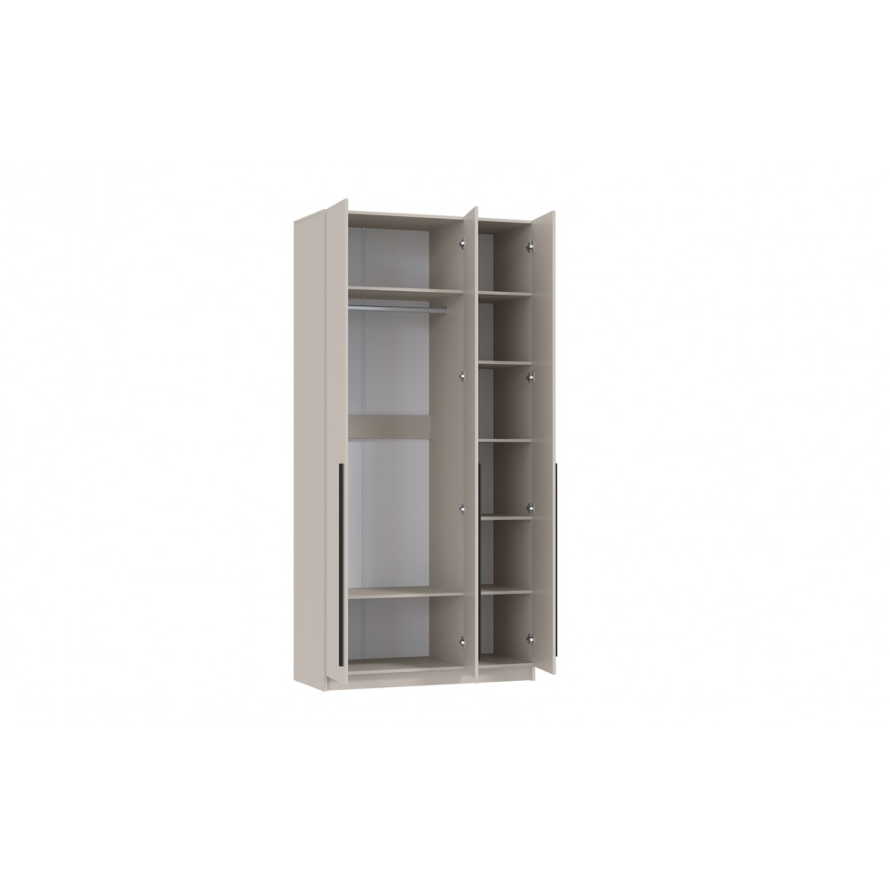 Шкаф для одежды 67.08 Брандо (3-х дв.) (H2500) (КАШЕМИР / ДВПО: БЕЛЫЙ / ФАСАД: ЛДСП КАШЕМИР)