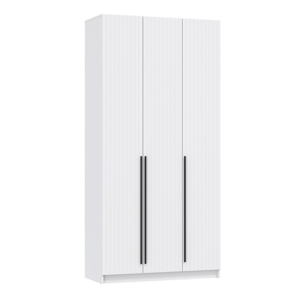 Шкаф для одежды 67.08 Брандо (3-х дв.) (H2500) (БЕЛЫЙ / ДВПО: БЕЛЫЙ/ФАСАД: МДФ С ПВХ БЕЛЫЙ МАТОВЫЙ)