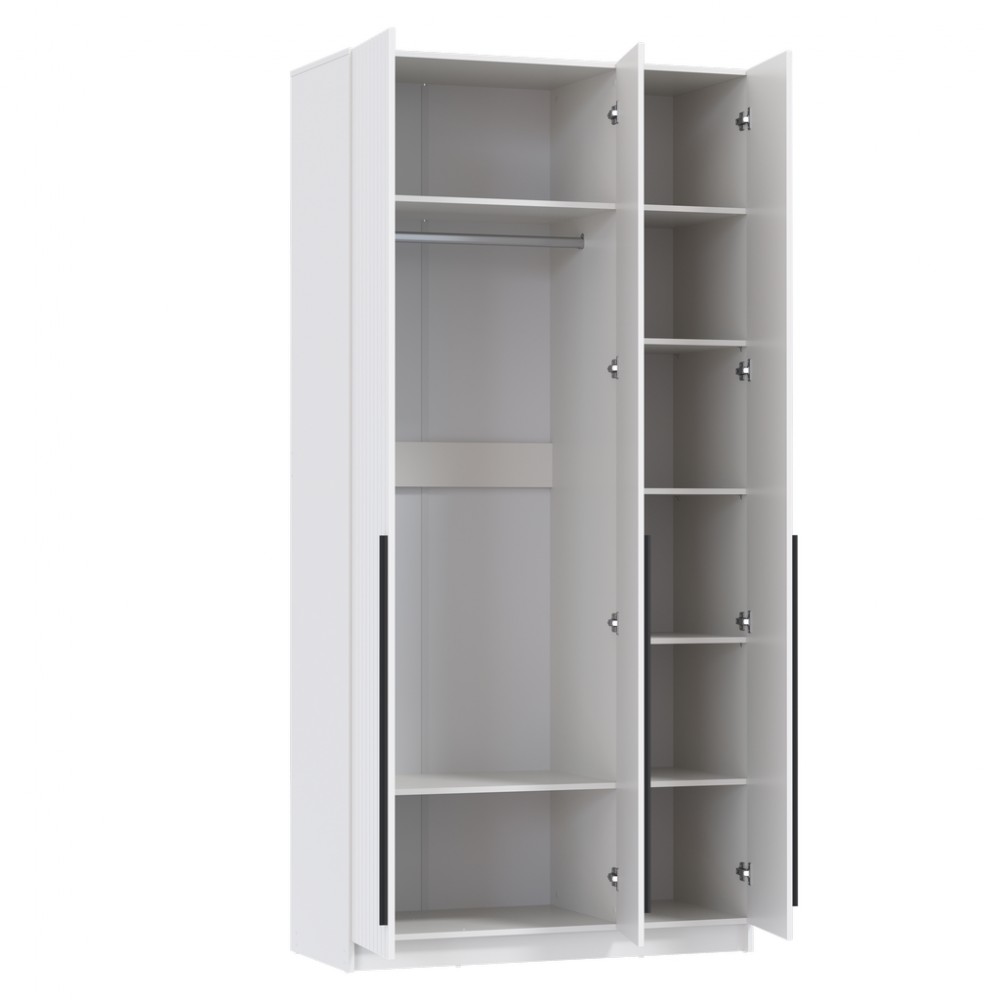 Шкаф для одежды 67.08 Брандо (3-х дв.) (H2500) (БЕЛЫЙ / ДВПО: БЕЛЫЙ/ФАСАД: МДФ С ПВХ БЕЛЫЙ МАТОВЫЙ)