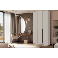 Шкаф для одежды 67.08 Брндо (3-х дв.) (H2500) (КАШЕМИР / ДВПО: БЕЛЫЙ / ФАСАД: МДФ С ПВХ КАШЕМИР)