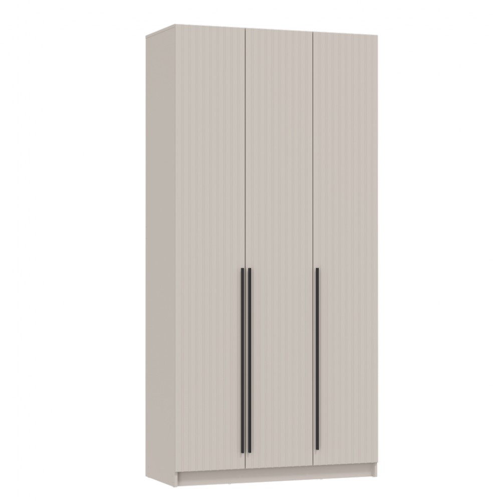 Шкаф для одежды 67.08 Брндо (3-х дв.) (H2500) (КАШЕМИР / ДВПО: БЕЛЫЙ / ФАСАД: МДФ С ПВХ КАШЕМИР)