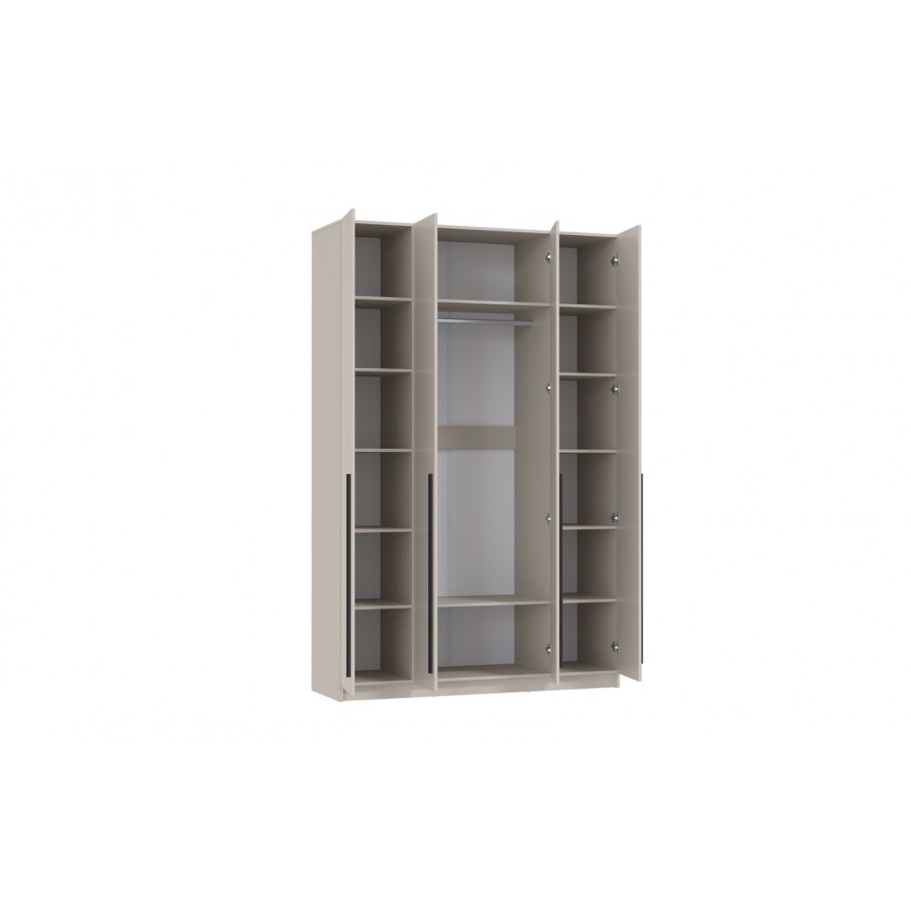 Шкаф для одежды 67.09 Брандо" (4-х дв.) (H2500) (КАШЕМИР / ДВПО: БЕЛЫЙ / ФАСАД: ЛДСП КАШЕМИР)