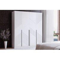 Шкаф 4-х створчатый ФЕНИКС ФР№2 (БЕЛЫЙ БЕЛЫЙ СОФТ)
