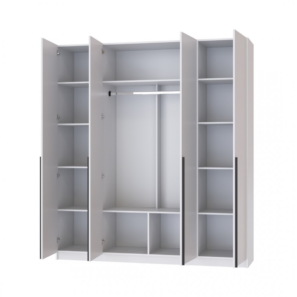 Шкаф 4-х створчатый ФЕНИКС ФР№2 (БЕЛЫЙ БЕЛЫЙ СОФТ)